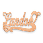 10k White Gold Satin Diamond-cut Heart Name Plate view 13