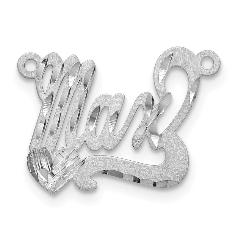 10K white gold name pendants & charm, alternate view