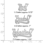 10k White Gold Satin Diamond-cut Heart Name Plate view 5