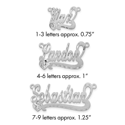 10K white gold name pendants & charm