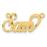 10k Yellow Gold Satin Diamond-cut Name Plate view 17