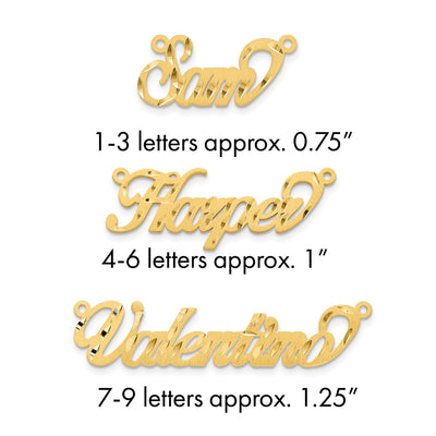 10K Yellow Gold Satin Diamond-cut Name Plate
