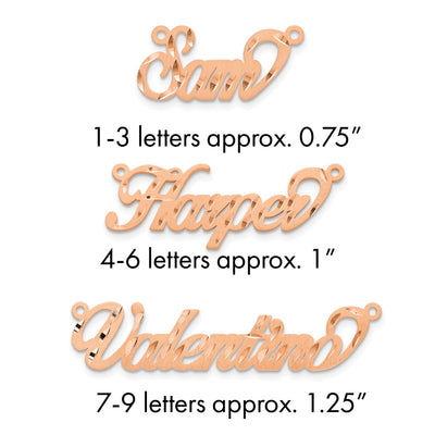 10K Yellow Gold Satin Diamond-cut Name Plate