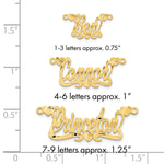 Sterling Silver/Gold-plated Satin Diamond-cut Hearts Name Plate view 15