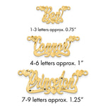 Sterling Silver/Gold-plated Satin Diamond-cut Hearts Name Plate view 11
