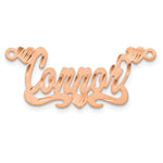 Sterling Silver/Gold-plated Satin Diamond-cut Hearts Name Plate view 18