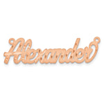 10k White Gold Satin Diamond-cut Name Plate view 14