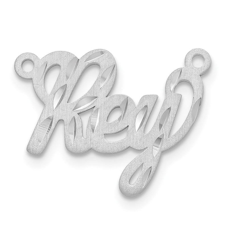 10K white gold name pendants & charm, alternate view