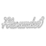 10k White Gold Satin Diamond-cut Name Plate view 4
