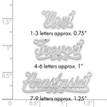 10k White Gold Satin Diamond-cut Heart Name Plate view 5