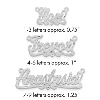 10K white gold name pendants & charm