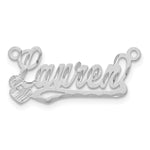 Sterling Silver/Rhod-plated Satin Diamond-cut Heart Name Plate view 5
