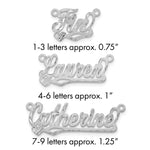Sterling Silver/Rhod-plated Satin Diamond-cut Heart Name Plate view 1