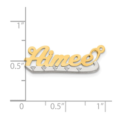 10K Two-tone 3D Diamond Name Plate