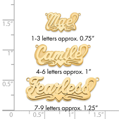 3D Heart Custom Name Plate Necklace