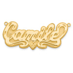 Sterling Silver/Gold-plated 3D Diamond-cut Heart Name Plate view 18