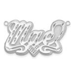 Sterling Silver/Gold-plated 3D Diamond-cut Heart Name Plate view 2