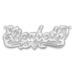 Sterling Silver/Gold-plated 3D Diamond-cut Heart Name Plate view 4