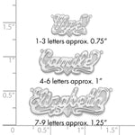 Sterling Silver/Gold-plated 3D Diamond-cut Heart Name Plate view 5