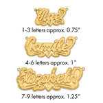 SS/Gold-plated 3D Satin Diamond-cut Heart Name Plate view 16