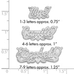 SS/Gold-plated 3D Satin Diamond-cut Heart Name Plate view 5