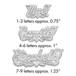 SS/Gold-plated 3D Satin Diamond-cut Heart Name Plate view 1