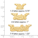 Sterling Silver/Gold-plated 3D Polished Hearts Name Plate view 20