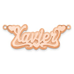 Sterling Silver/Gold-plated 3D Polished Hearts Name Plate view 13