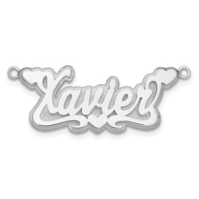 Sterling Silver/Gold-plated 3D Polished Hearts Name Plate