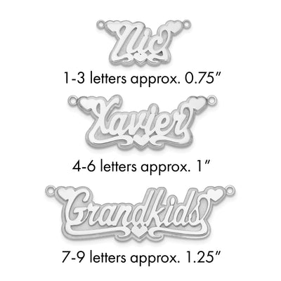 Sterling silver name pendants & charm