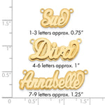10k White Gold Polished 3D Name Plate view 20