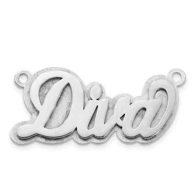 10K White Gold Polished 3D Name Plate
