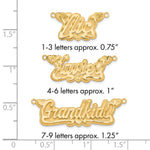 Sterling Silver/Gold-plated 3D Diamond-cut Hearts Name Plate view 20