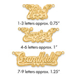 Sterling Silver/Gold-plated 3D Diamond-cut Hearts Name Plate view 16