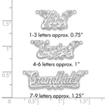 Sterling Silver/Gold-plated 3D Diamond-cut Hearts Name Plate view 10