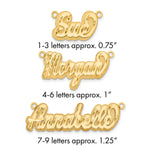 10Kk Yellow Gold 3D Diamond-cut Name Plate view