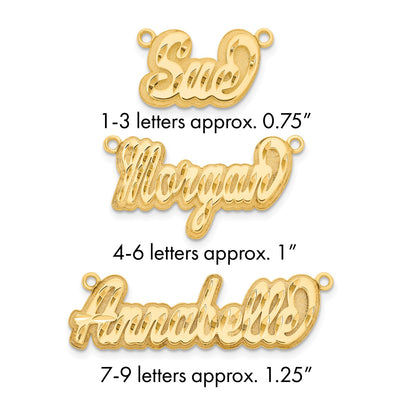 10Kk Yellow Gold 3D Diamond-cut Name Plate