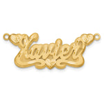 Sterling Silver/Gold-plated 3D Satin Diamond-cut Hearts Name Plate view 18