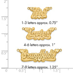Sterling Silver/Gold-plated 3D Satin Diamond-cut Hearts Name Plate view 20