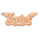 Sterling Silver/Gold-plated 3D Satin Diamond-cut Hearts Name Plate view 13