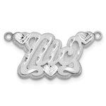 Sterling Silver/Gold-plated 3D Satin Diamond-cut Hearts Name Plate view 7