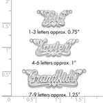 Sterling Silver/Gold-plated 3D Satin Diamond-cut Hearts Name Plate view 10