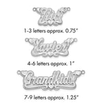 Sterling Silver/Gold-plated 3D Satin Diamond-cut Hearts Name Plate view 6