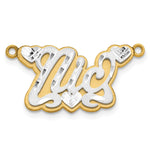Sterling Silver/Gold-plated 3D Satin Diamond-cut Hearts Name Plate view 22