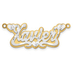 Sterling Silver/Gold-plated 3D Satin Diamond-cut Hearts Name Plate view 23