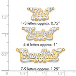 Sterling Silver/Gold-plated 3D Satin Diamond-cut Hearts Name Plate view 25