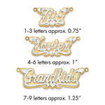 Sterling Silver/Gold-plated 3D Satin Diamond-cut Hearts Name Plate view 21