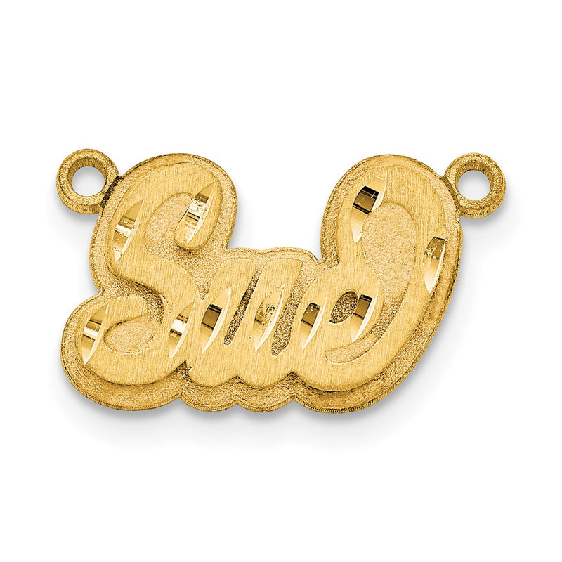 Sterling Silver/Gold-plated 3D Satin Diamond-cut Name Plate