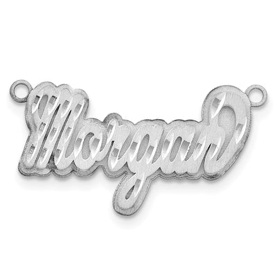Sterling Silver/Gold-plated 3D Satin Diamond-cut Name Plate