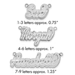 Sterling Silver/Gold-plated 3D Satin Diamond-cut Name Plate view 1
